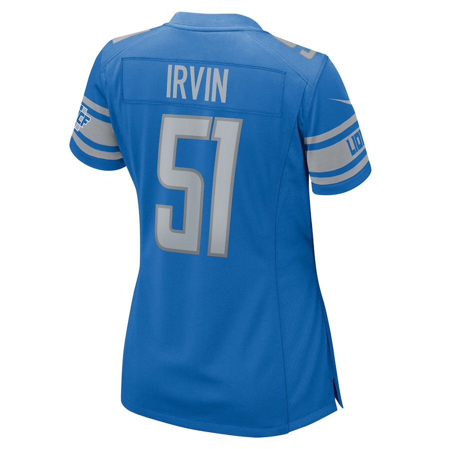 Alternative view of Bruce Irvin 51 Detroit Lions Game Women Jersey - Blue JS5290 nicesnker