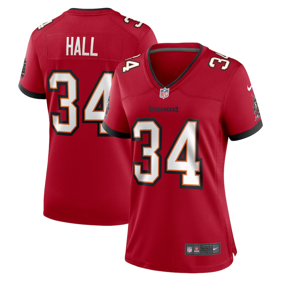 Bryce Hall 34 Tampa Bay Buccaneers Women Team Game Jersey - Red JS5343 nicesnker
