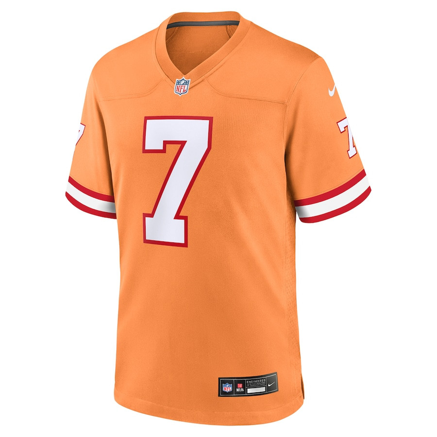 Alternative view of Bucky Irving 7 Tampa Bay Buccaneers Alternate Game Men Jersey - Orange JS1609 nicesnker