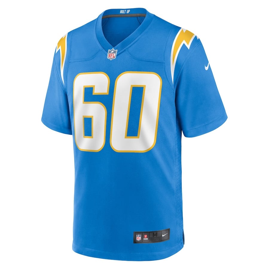 Alternative view of Bucky Williams 60 Los Angeles Chargers Team Game Men Jersey - Powder Blue JS5429 nicesnker