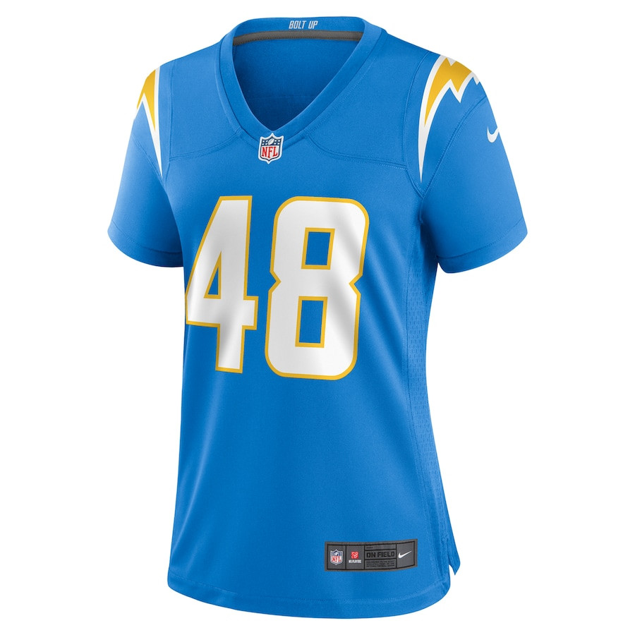 Alternative view of Bud Dupree 48 Los Angeles Chargers Women's Game Jersey - Powder Blue JS6684 nicesnker