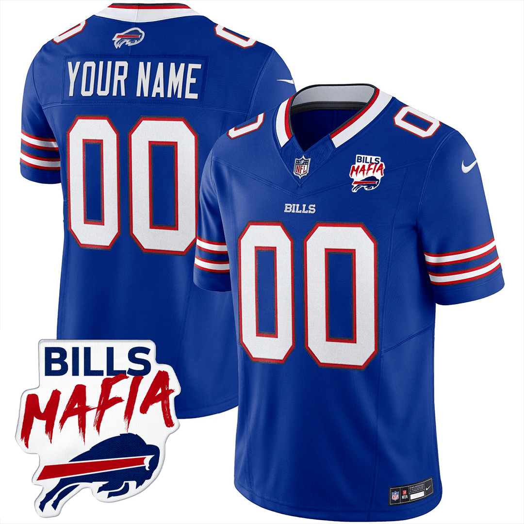 Buffalo Bills Bills Mafia Patch Game Men Custom Jersey - Royal JS6015 nicesnker
