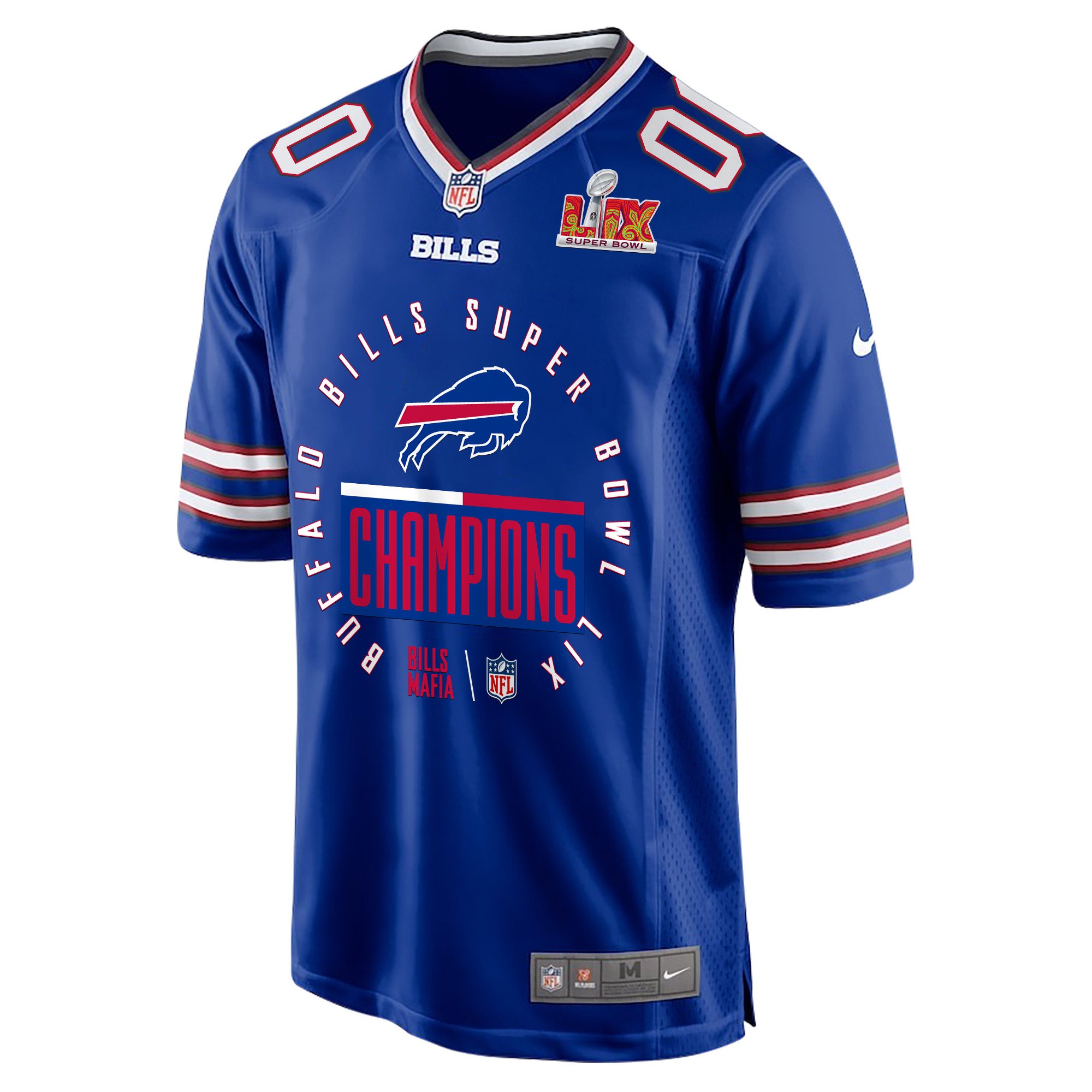 Alternative view of Buffalo Bills Super Bowl LIX Champions Game Men Custom Jersey - Royal JS4426 nicesnker