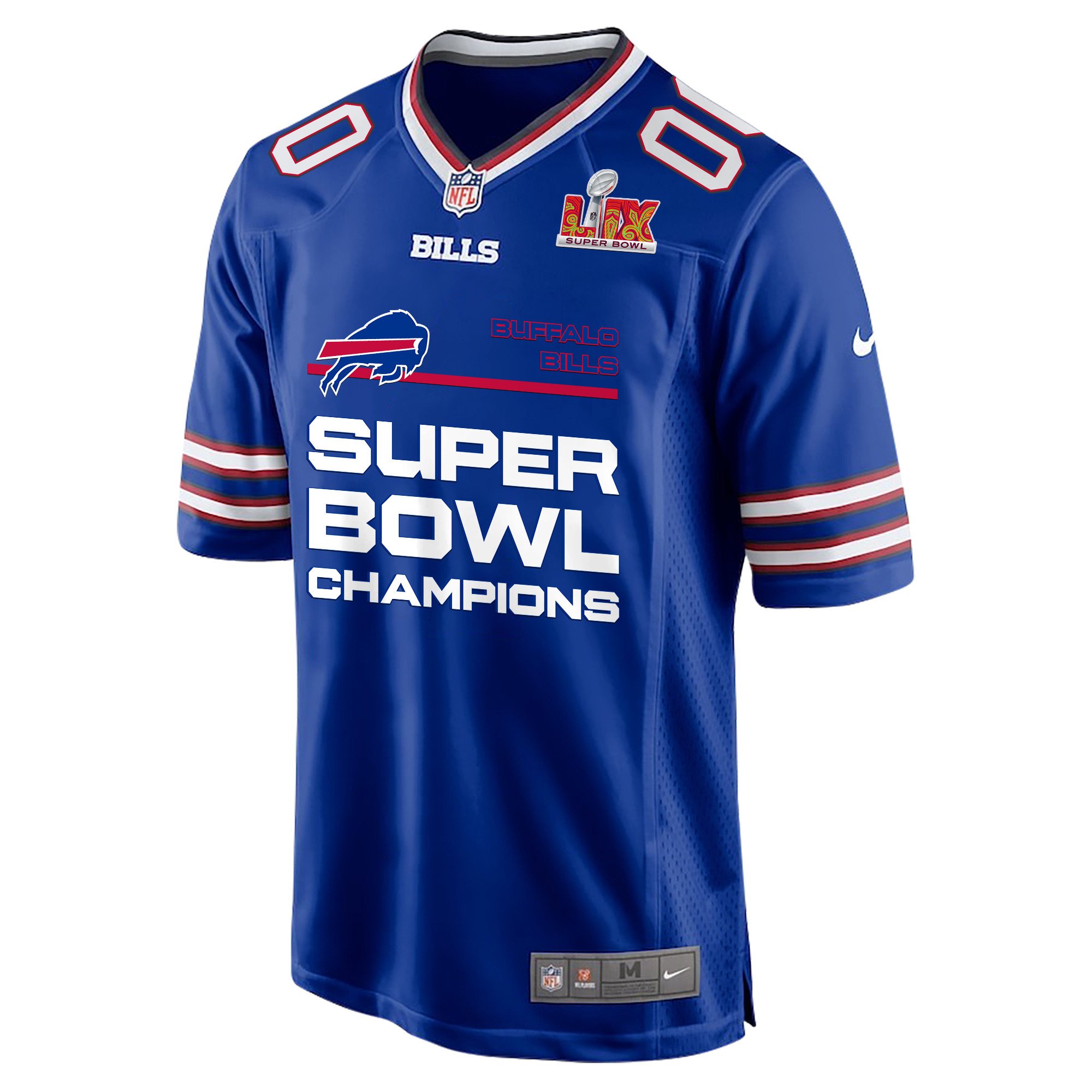 Alternative view of Buffalo Bills Super Bowl LIX Champions Straight Text Game Men Custom Jersey - Royal JS3374 nicesnker