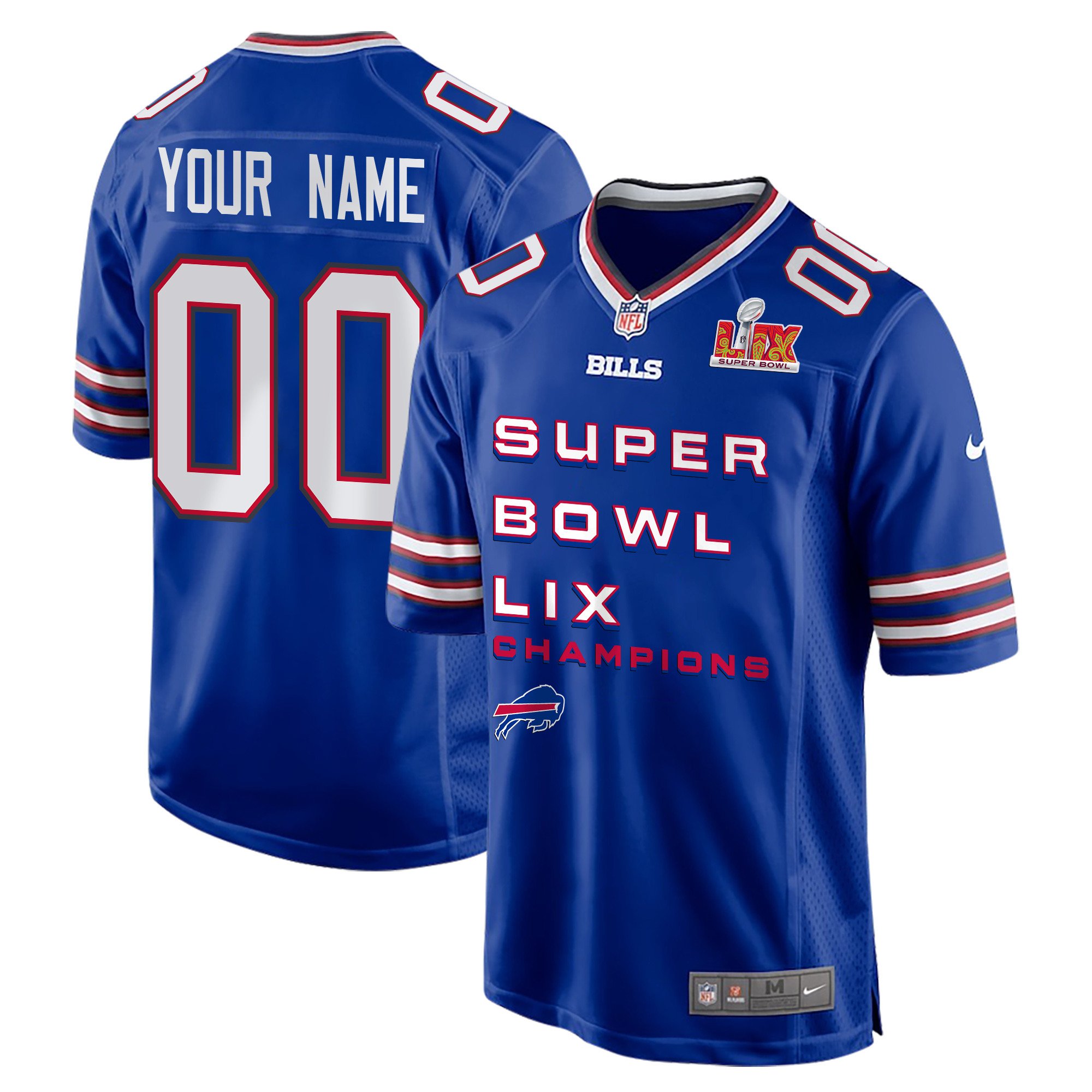 Buffalo Bills Super Bowl LIX Champions V3 Game Men Custom Jersey - Royal JS7022 nicesnker