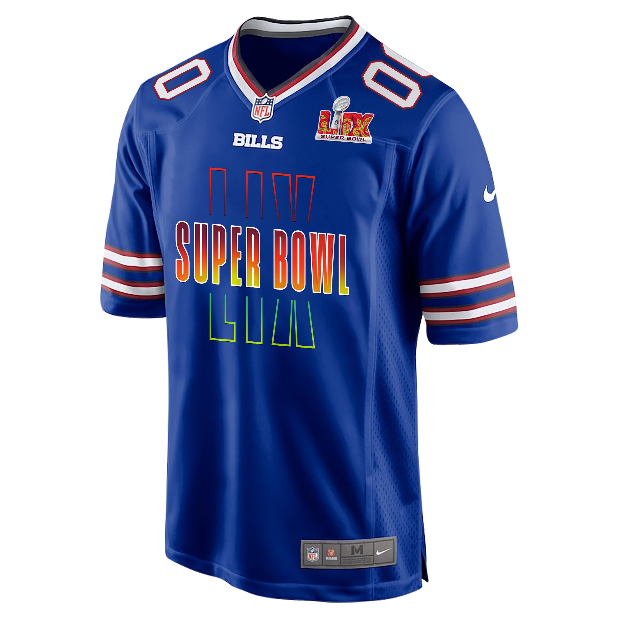 Alternative view of Buffalo Bills Super Bowl LIX Game Men Custom Jersey - Royal JS9649 nicesnker
