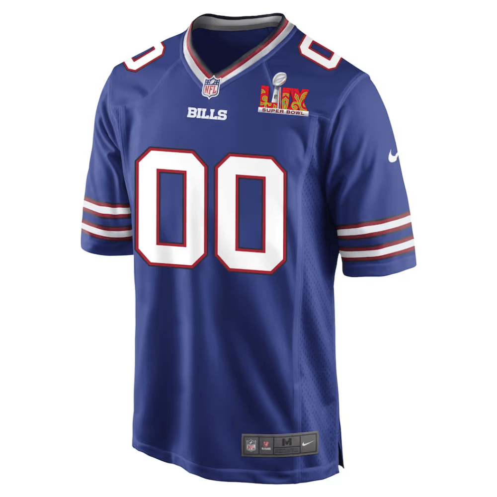 Alternative view of Buffalo Bills Super Bowl LIX Patch Game Men Custom Jersey - Royal JS2605 nicesnker