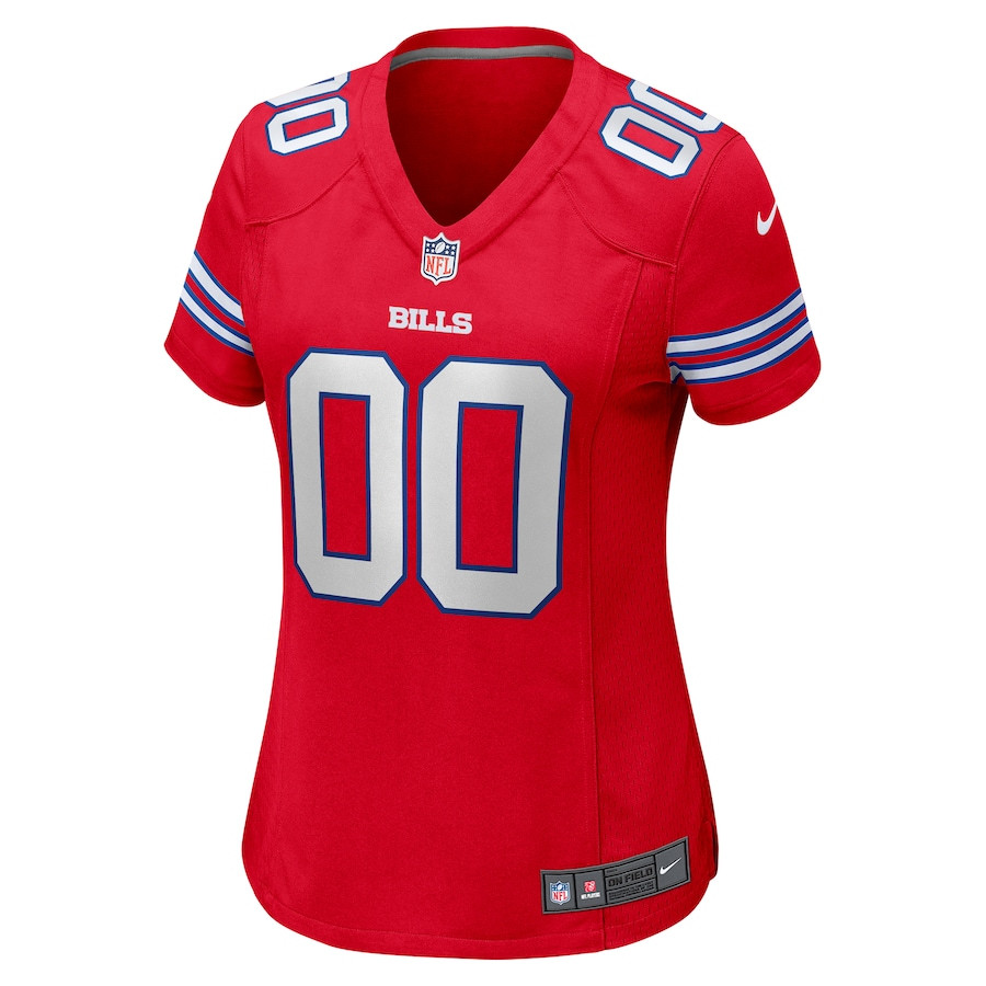 Alternative view of Buffalo Bills Women Alternate Custom Game Jersey - Red JS2594 nicesnker