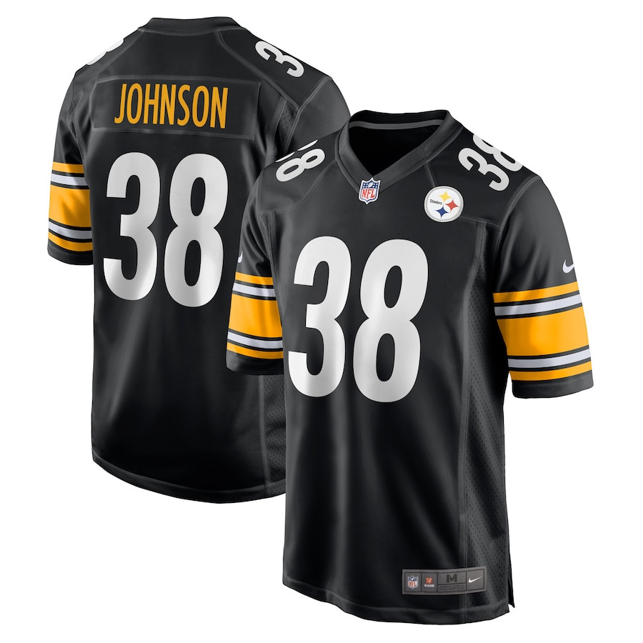 Caleb Johnson 38 Pittsburgh Steelers Game Men Jersey - Black JS5059 nicesnker