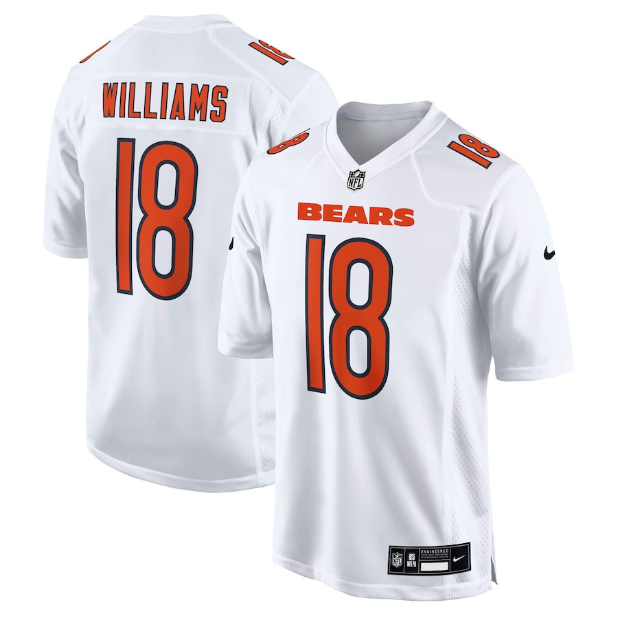 Caleb Williams 18 Chicago Bears Fashion Men Jersey - Tundra White JS2328 nicesnker
