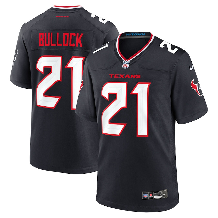 Calen Bullock 21 Houston Texans Team Game Men Jersey - Navy JS3613 nicesnker