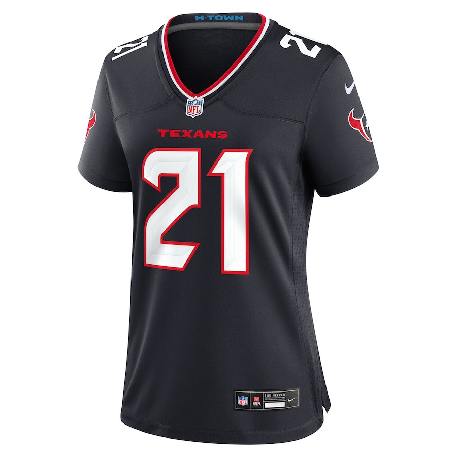 Alternative view of Calen Bullock 21 Houston Texans Women's Team Game Jersey - Navy JS1939 nicesnker