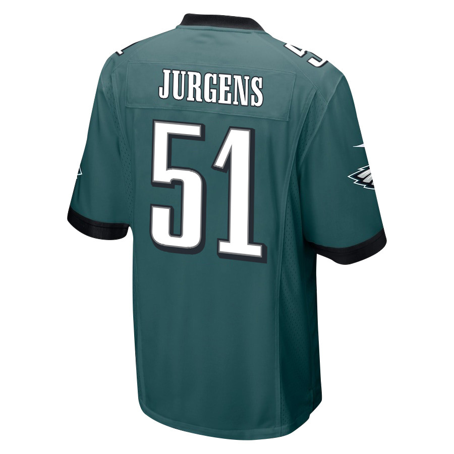 Alternative view of Cam Jurgens 51 Philadelphia Eagles Super Bowl LIX New Orleans Patch Game Men Jersey - Midnight Green JS5859 nicesnker