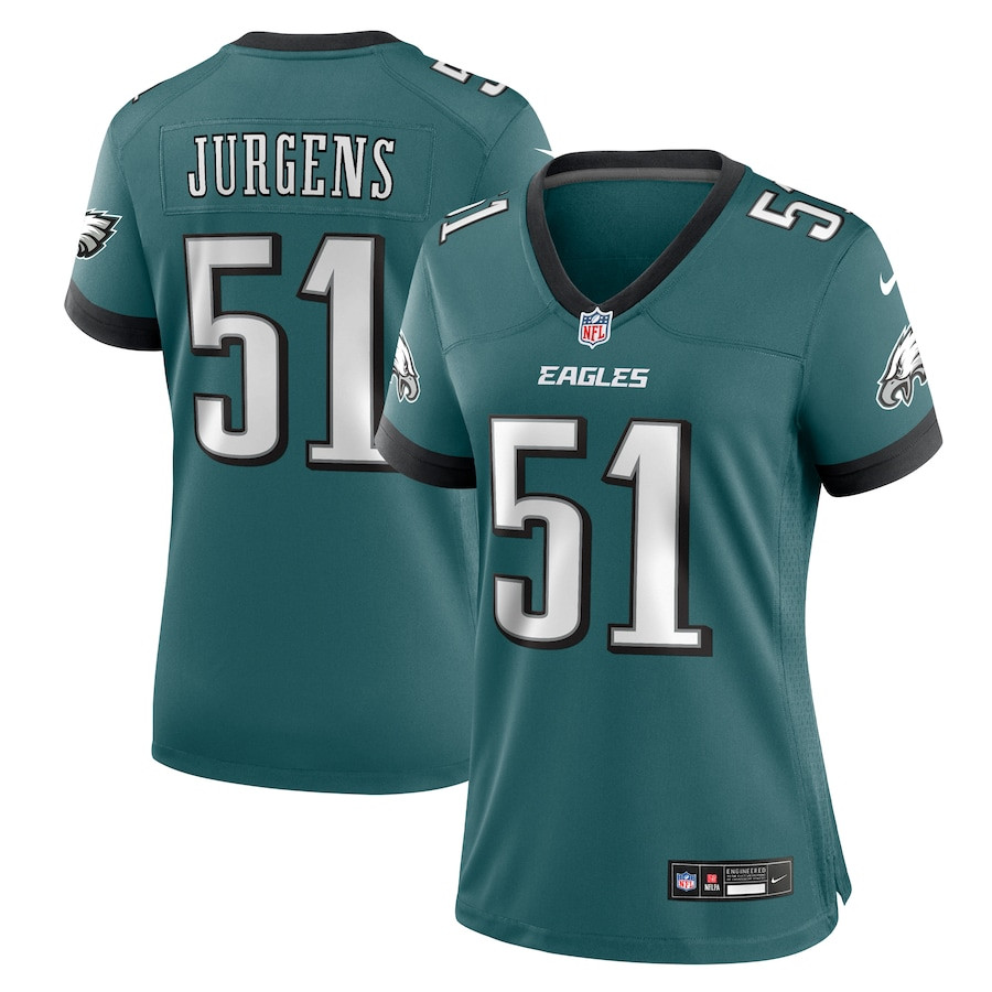 Cam Jurgens 51 Philadelphia Eagles Women's Team Game Jersey - Midnight Green JS7304 nicesnker
