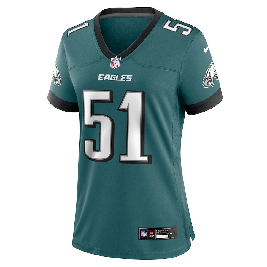 Alternative view of Cam Jurgens 51 Philadelphia Eagles Women's Team Game Jersey - Midnight Green JS7304 nicesnker