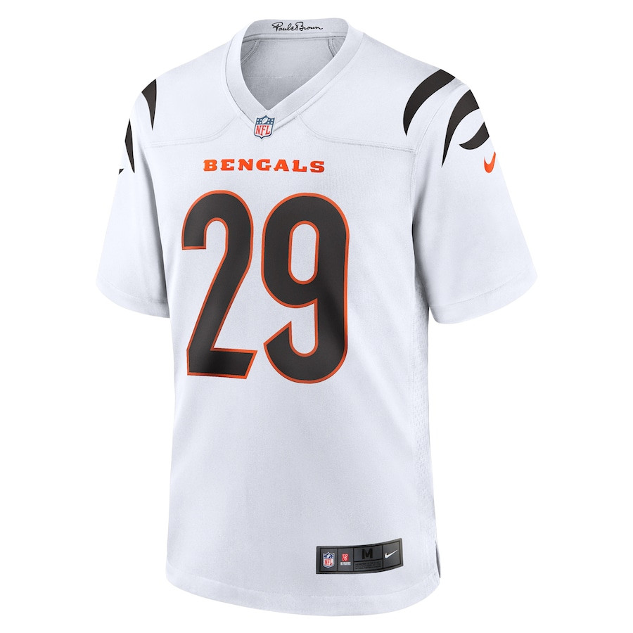 Alternative view of Cam Taylor-Britt 29 Cincinnati Bengals Game Men Jersey - White JS6840 nicesnker
