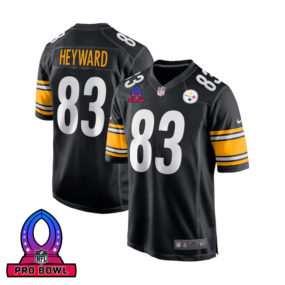 Cameron Heyward 83 Pittsburgh Steelers 2025 Pro Bowl Patch Game Men Jersey - Black JS3110 nicesnker