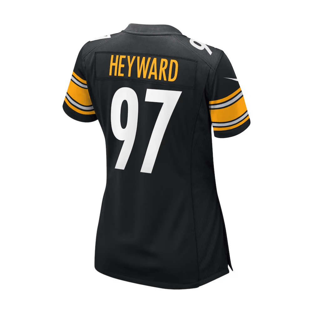 Alternative view of Cameron Heyward 97 Pittsburgh Steelers 2025 Pro Bowl Patch Women Game Jersey - Black JS4331 nicesnker