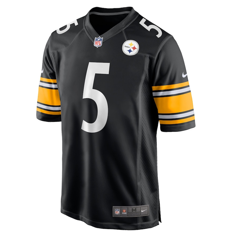 Alternative view of Cameron Johnston 5 Pittsburgh Steelers Game Men Jersey - Black JS6991 nicesnker