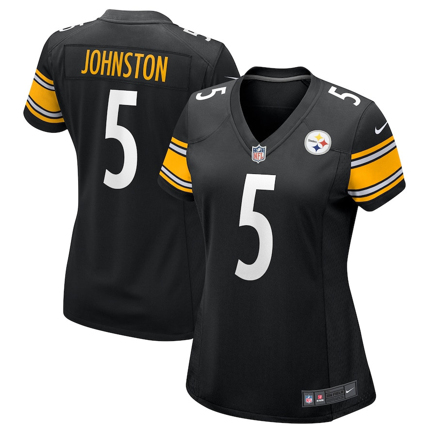 Cameron Johnston 5 Pittsburgh Steelers Women's Game Jersey - Black JS3854 nicesnker