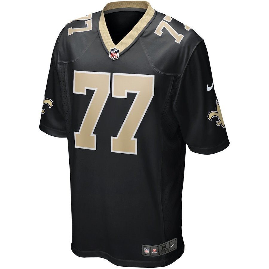 Alternative view of Carl Nicks 77 New Orleans Saints Men Game Retired Jersey - Black JS1384 nicesnker