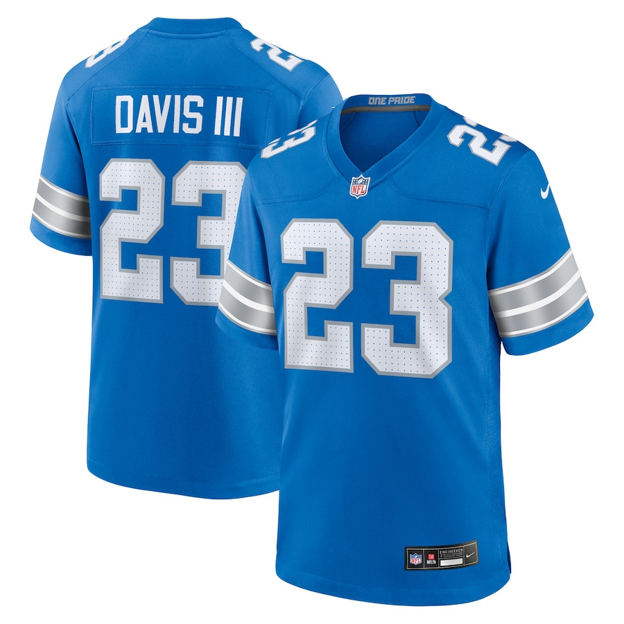 Carlton Davis III 23 Detroit Lions Game Men Jersey - Blue JS4496 nicesnker
