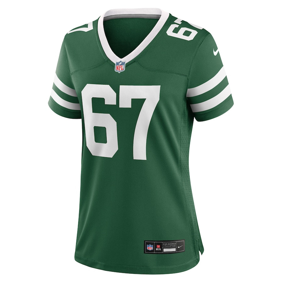 Alternative view of Carter Warren 67 New York Jets Women's Team Game Jersey - Legacy Green JS5553 nicesnker