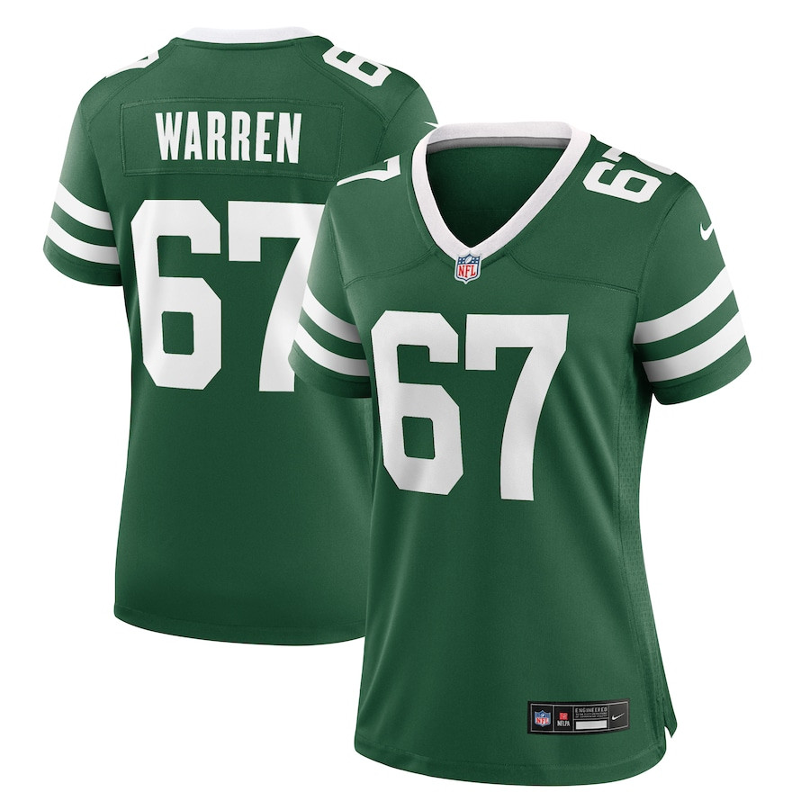 Carter Warren 67 New York Jets Women's Team Game Jersey - Legacy Green JS5553 nicesnker