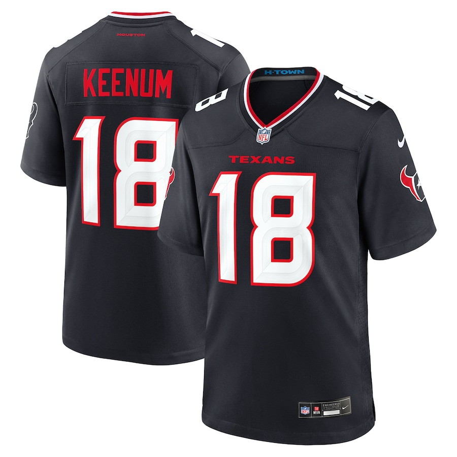 Case Keenum 18 Houston Texans Team Game Men Jersey - Navy JS7905 nicesnker