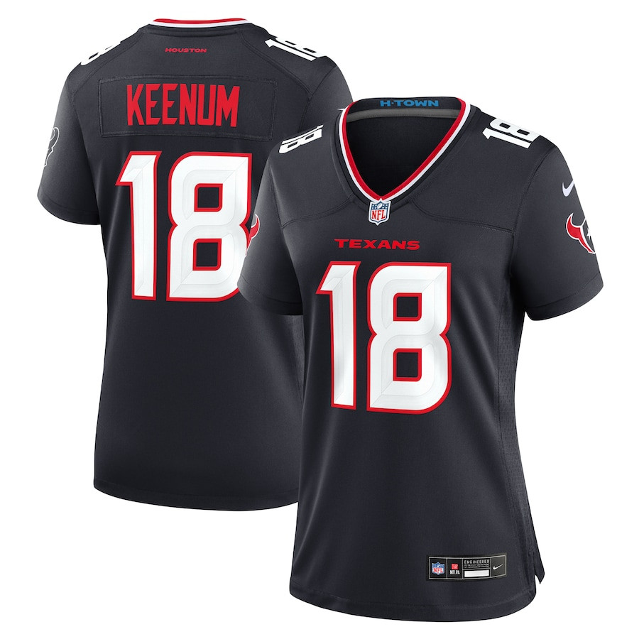 Case Keenum 18 Houston Texans Women's Team Game Jersey - Navy JS7257 nicesnker