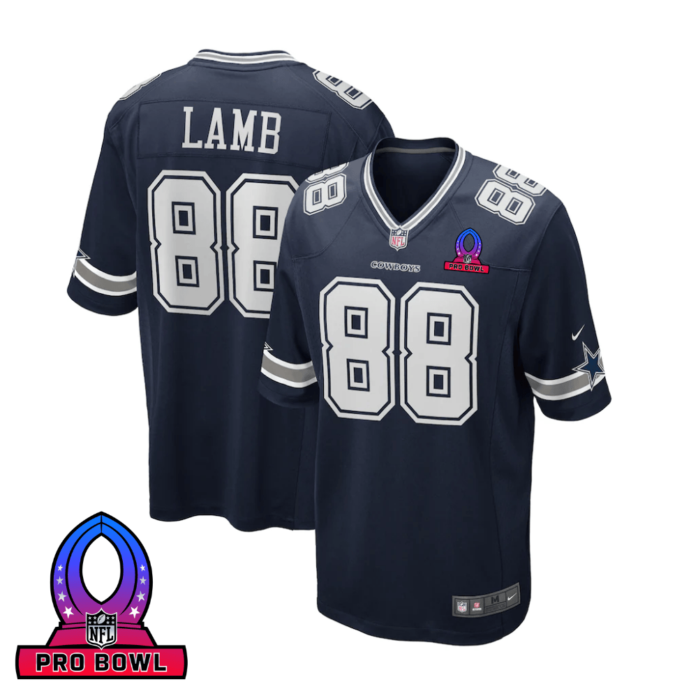 CeeDee Lamb 88 Dallas Cowboys 2025 Pro Bowl Patch Game Men Jersey - Navy JS2708 nicesnker