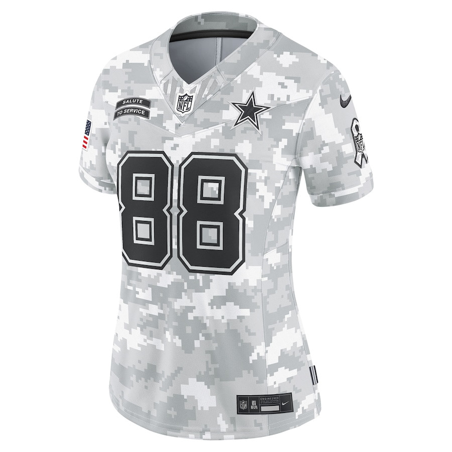 Alternative view of CeeDee Lamb 88 Dallas Cowboys Women's 2024 Salute to Service Limited Jersey - Arctic Camo JS8076 nicesnker