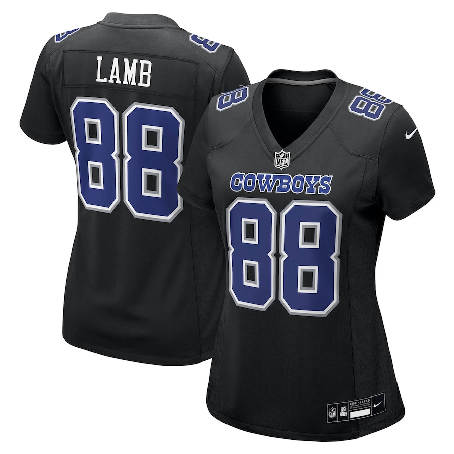 CeeDee Lamb 88 Dallas Cowboys Women's Fashion Game Jersey - Carbon Black JS3458 nicesnker