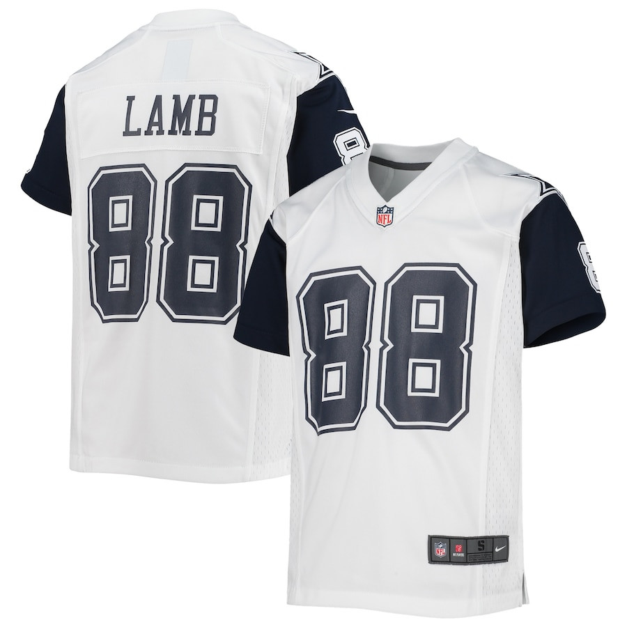 CeeDee Lamb 88 Dallas Cowboys YOUTH Alternate Game Jersey - White JS7312 nicesnker