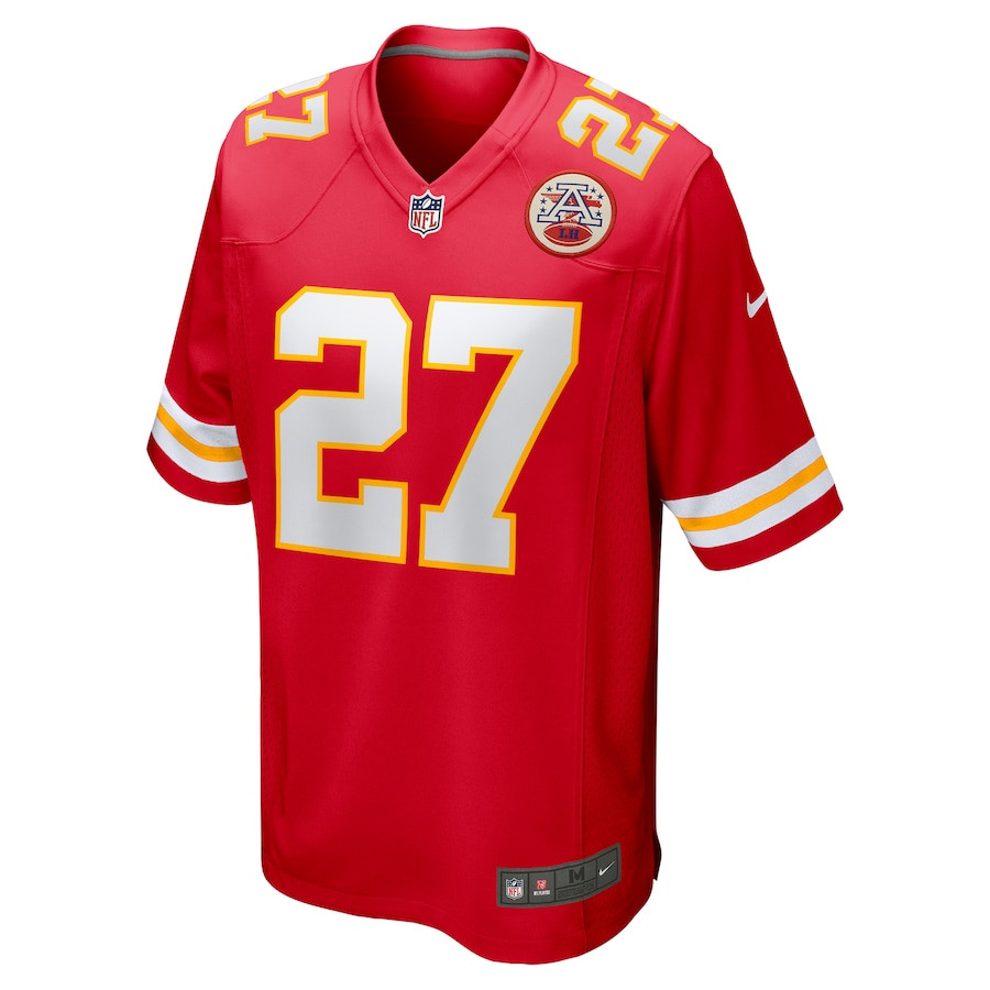 Alternative view of Chamarri Conner 27 Kansas City Chiefs Game Men Jersey - Red JS7872 nicesnker