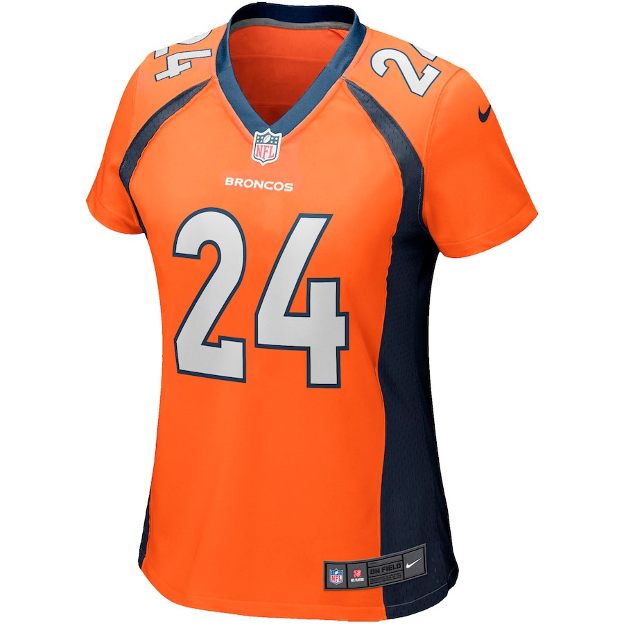 Alternative view of Champ Bailey 24 Denver Broncos Women Game Retired Jersey - Orange JS5771 nicesnker