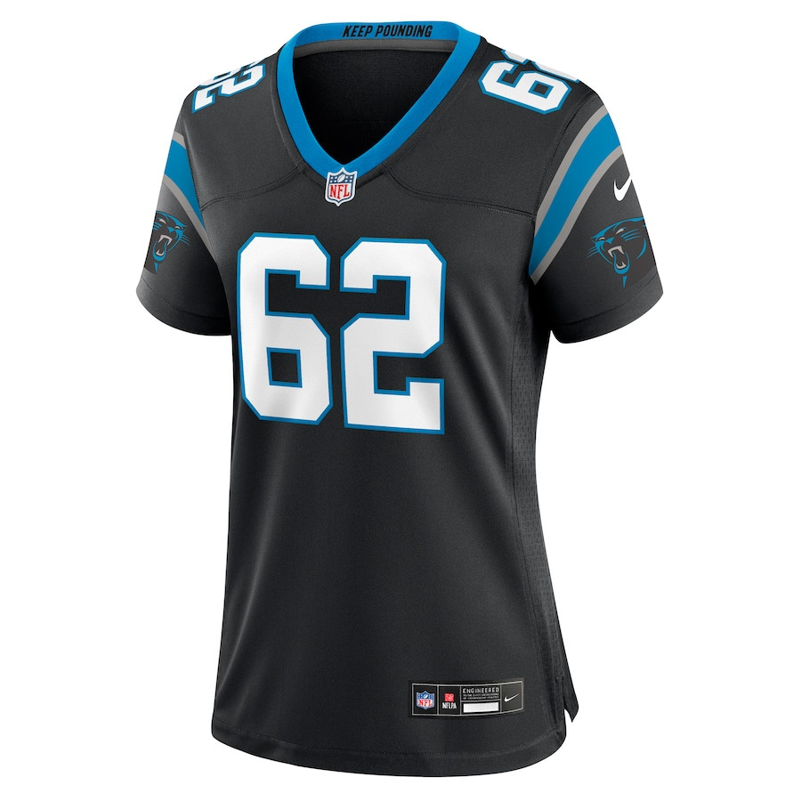 Alternative view of Chandler Zavala 62 Carolina Panthers Women's Game Jersey - Black JS4087 nicesnker