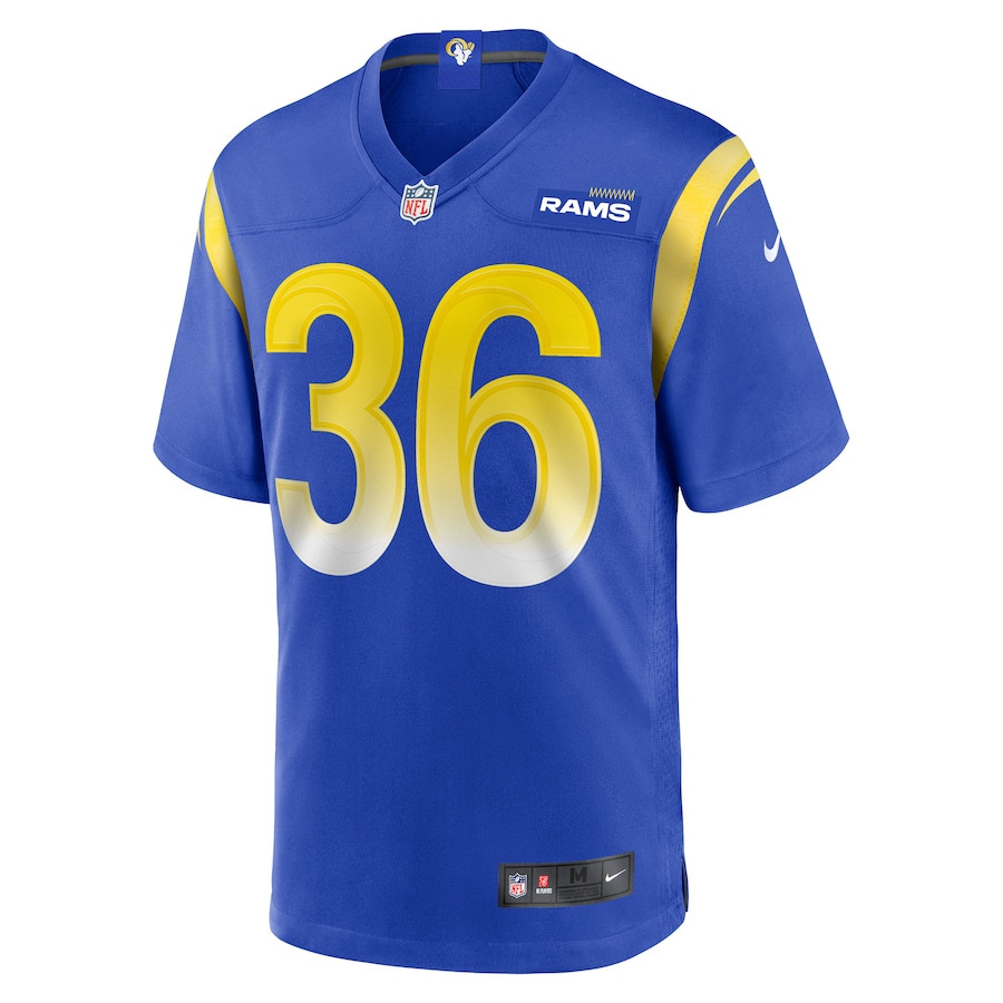 Alternative view of Charles Woods 36 Los Angeles Rams Game Men Jersey - Royal JS9991 nicesnker