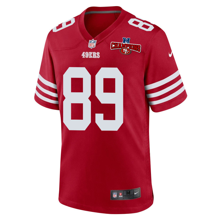 Alternative view of Charlie Woerner 89 San Francisco 49ers NFC Champions Patch Game Men Jersey - Scarlet JS9463 nicesnker