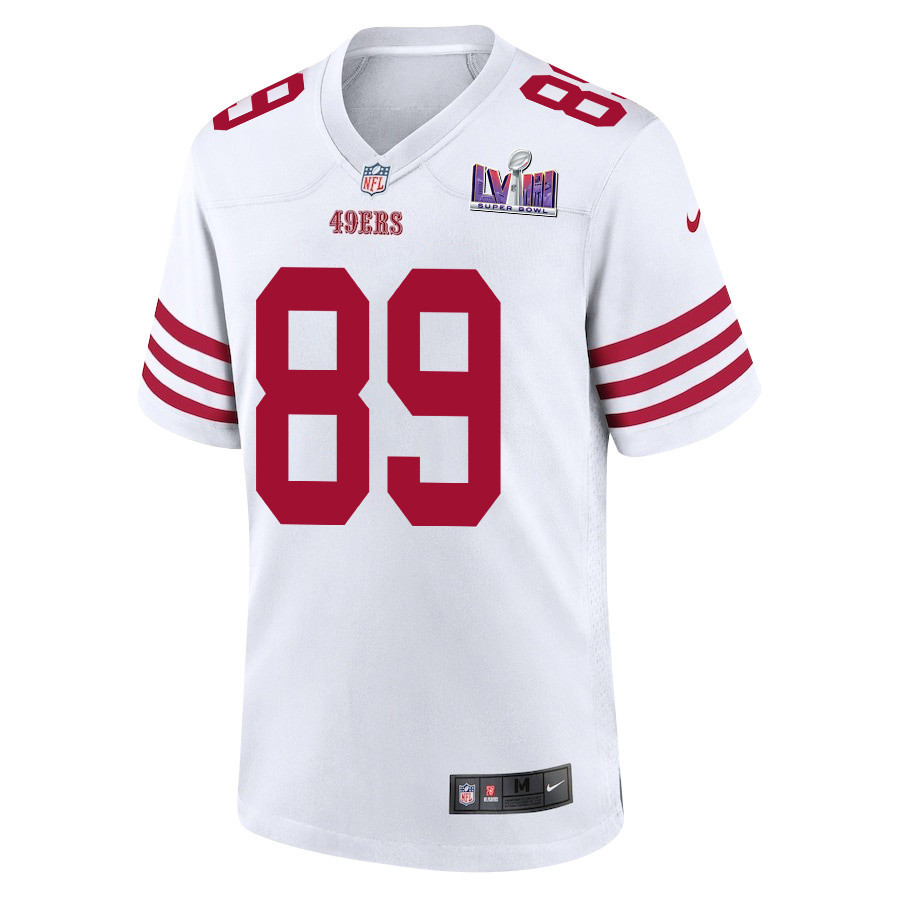 Alternative view of Charlie Woerner 89 San Francisco 49ers Super Bowl LVIII Patch Game Men Jersey - White JS1530 nicesnker