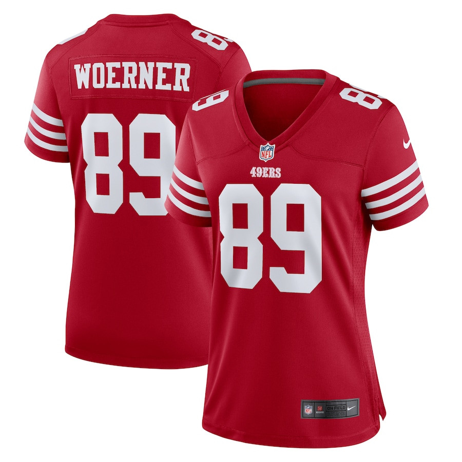 Charlie Woerner 89 San Francisco 49ers Women Game Jersey - Scarlet JS2965 nicesnker