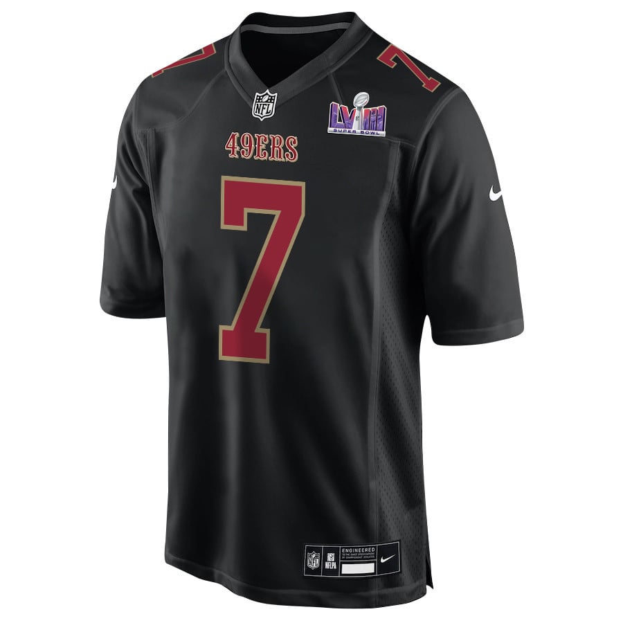 Alternative view of Charvarius Ward 7 San Francisco 49ers Super Bowl LVIII Patch Fashion Game Men Jersey - Carbon Black JS6278 nicesnker