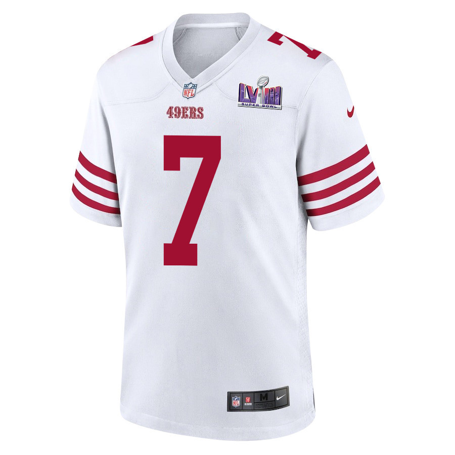 Alternative view of Charvarius Ward 7 San Francisco 49ers Super Bowl LVIII Patch Game Men Jersey - White JS6563 nicesnker