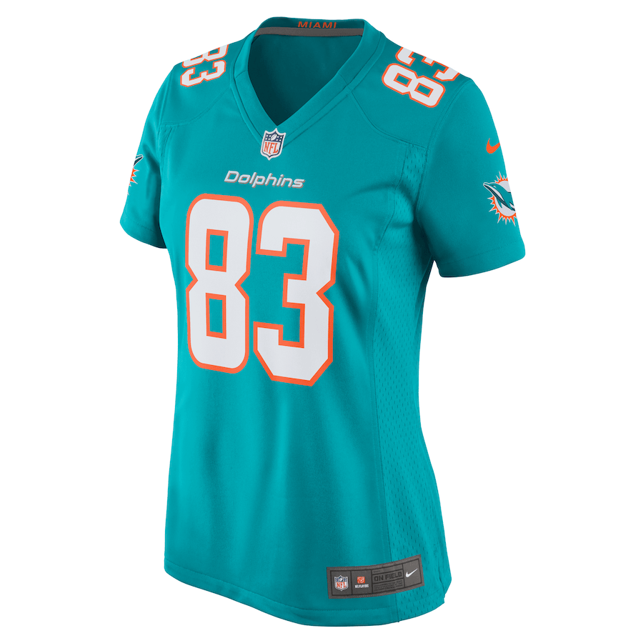 Alternative view of Chase Claypool 83 Miami Dolphins Women Game Jersey - Aqua JS3206 nicesnker