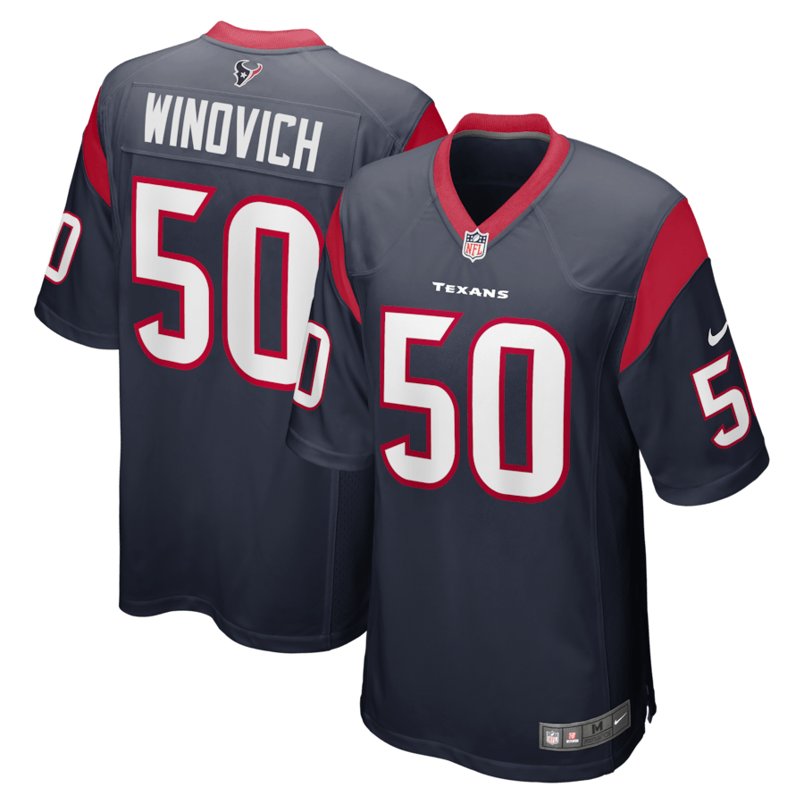 Chase Winovich 50 Houston Texans Men Game Jersey - Navy JS8579 nicesnker