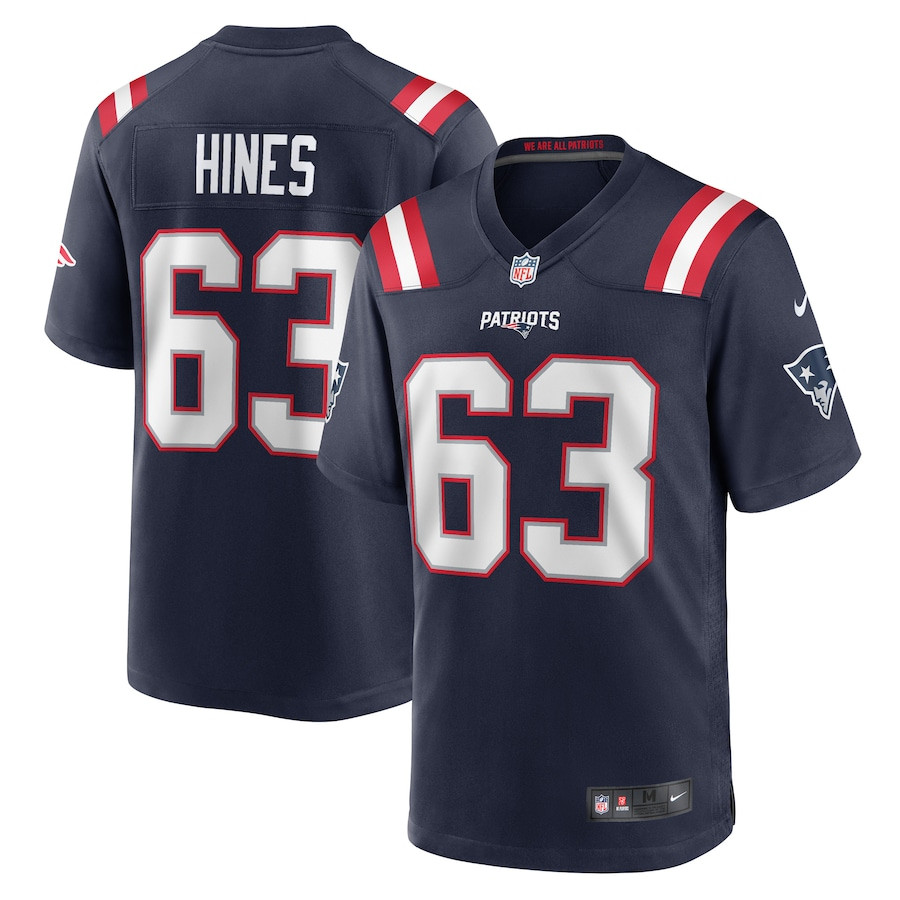 Chasen Hines 63 New England Patriots Game Men Jersey - Navy JS8398 nicesnker
