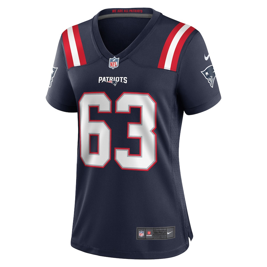 Alternative view of Chasen Hines 63 New England Patriots Women Game Jersey - Navy JS4154 nicesnker