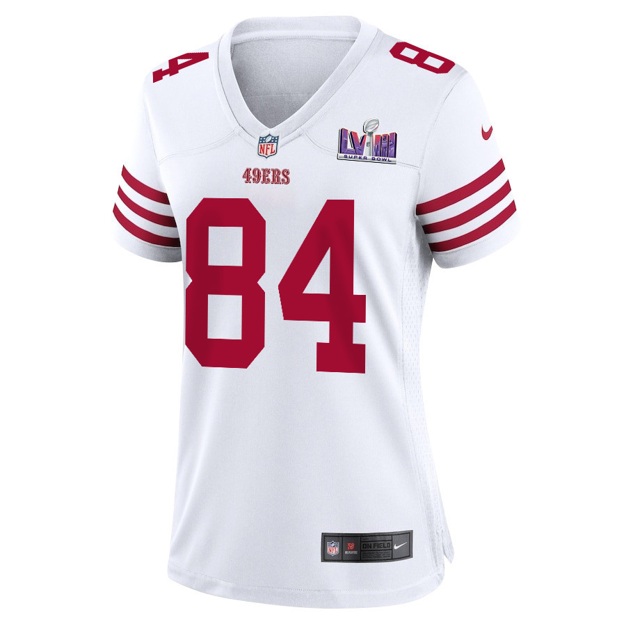 Alternative view of Chris Conley 84 San Francisco 49ers Super Bowl LVIII Patch Game Women Jersey - White JS6120 nicesnker