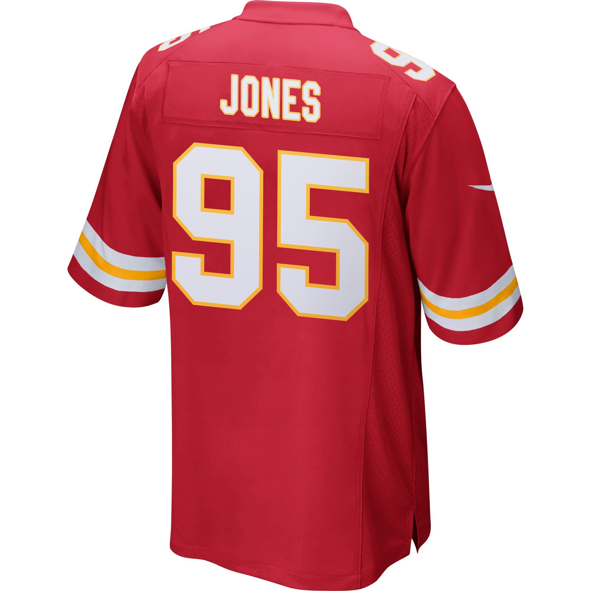 Alternative view of Chris Jones 95 Kansas City Chiefs Super Bowl LIX Champions Patch 'New Orleans - A Symphony of Sport' EMBROIDERED Game Men Jersey - Red JS6866 nicesnker