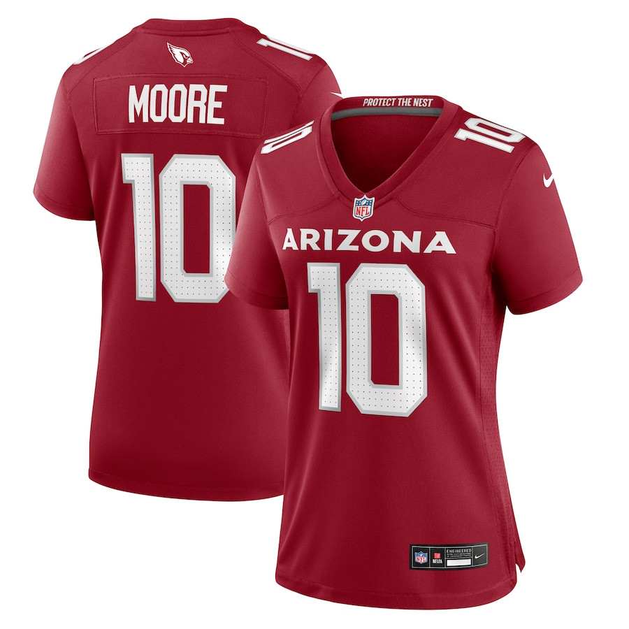 Chris Moore 10 Arizona Cardinals Women's Game Jersey - Cardinal JS2089 nicesnker